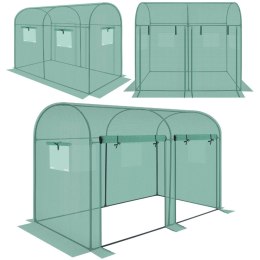 SZKLARNIA TUNEL OGRODOWY DWA WEJŚCIA DO POMIDORÓW I OGÓRKÓW 200x100x180CM ZIELONY