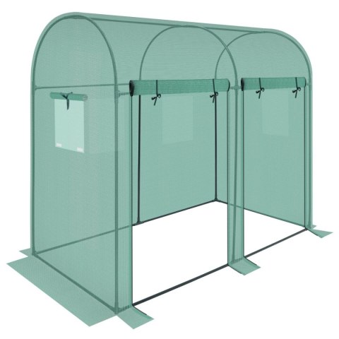 SZKLARNIA TUNEL OGRODOWY DWA WEJŚCIA DO POMIDORÓW I OGÓRKÓW 200x100x180CM ZIELONY