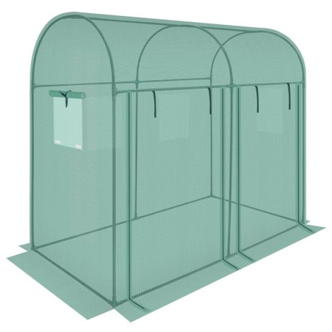 SZKLARNIA TUNEL OGRODOWY DWA WEJŚCIA DO POMIDORÓW I OGÓRKÓW 200x100x180CM ZIELONY