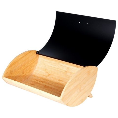 Chlebak drewniany metalowy czarny 35.5x24.5x15.5cm VILDE 259617