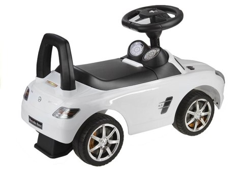 Jeździk Mercedes SLS AMG Pchacz Dla Dziecka Oparcie Schowek Biały