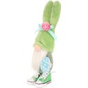 SKRZAT GNOM ZAJĄCZEK 25CM ZIELONY W TRAMPKACH DEKORACJA WIOSENNA