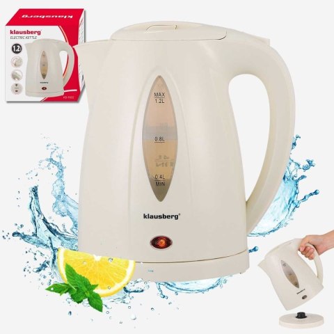 CZAJNIK ELEKTRYCZNY 1,2L KLAUSBERG KB-9002 KREMOWY