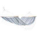 HAMAK OGRODOWY 2 OSOBOWY 200X150CM Z DRĄŻKIEM I Z FRĘDZLAMI MIAMI SZARY 1041476