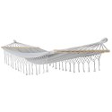 HAMAK OGRODOWY 2 OSOBOWY 200X150CM Z DRĄŻKIEM I Z FRĘDZLAMI MIAMI SZARY 1041476