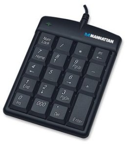 Klawiatura Przewodowa MANHATTAN Numeric Keypad USB Czarny