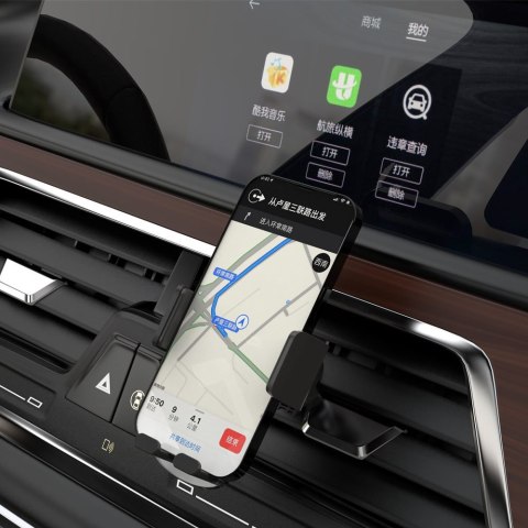 Elegancki uchwyt samochodowy grawitacyjny na telefon F8Max czarny