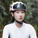 Kask rowerowy z odpinaną szybką daszkiem filtrem UV - różowy