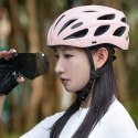 Kask rowerowy z odpinaną szybką daszkiem filtrem UV - różowy