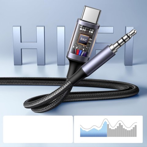 Adapter audio z funkcją ładowania 2w1 USB-C - USB-A/C minijack - czarny