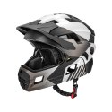 Kask rowerowy dziecięcy z odpinaną szczęką rozmiar M 54-57cm - szary