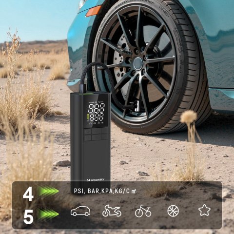 Kompresor pompka elektryczna powerbank latarka 150 PSI 8000mAh - czarny