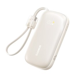 Powerbank 10000mAh 22.5W z kablem smyczą EnerFill FC21 Qpow 3 Ultra - beżowy