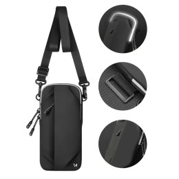 Saszetka armband opaska na ramię na telefon do biegania - czarna