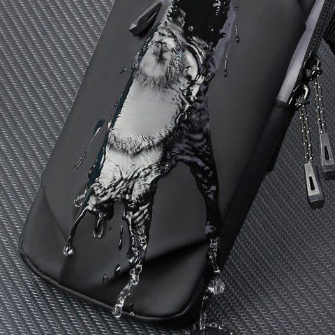 Saszetka armband opaska na ramię na telefon do biegania - czarna