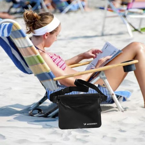 Saszetka nerka wodoodporna PVC na telefon dokumenty - czarna