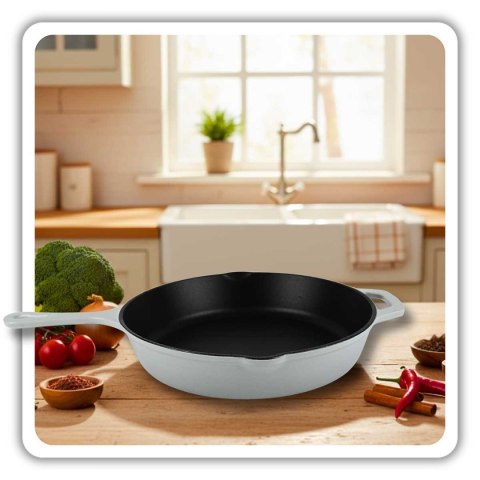 EMALIOWANA PATELNIA ŻELIWNA 26cm HAGE SZARA