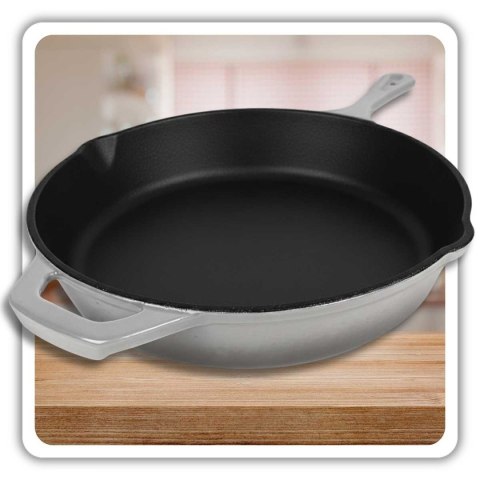 EMALIOWANA PATELNIA ŻELIWNA 26cm HAGE SZARA