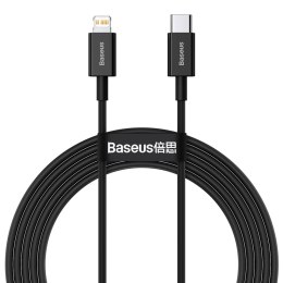 Kabel przewód USB-C - iPhone Lightning Superior Series PD 20W 2m - czarny