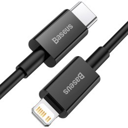 Kabel przewód USB-C - iPhone Lightning Superior Series PD 20W 2m - czarny