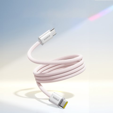 Kabel przewód samoczynnie układający się USB-C Dynamic 4 Pro 100W 1m - różowy