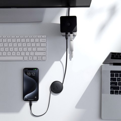 Kabel przewód zwijany USB-C Free2Pull 60W 1m - biały