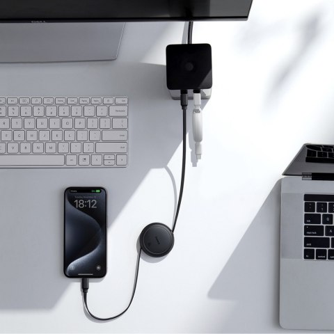 Kabel przewód zwijany USB-C Free2Pull 60W 1m - czarny