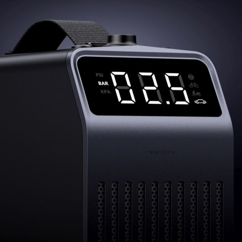 Pompka elektryczna do opon samochodowych z wyświetlaczem 150 PSI 3x4500mAh 12V - szara