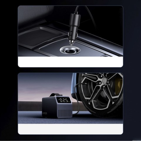 Pompka elektryczna do opon samochodowych z wyświetlaczem 150 PSI 3x4500mAh 12V - szara