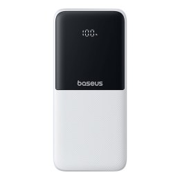 Powerbank 10000mAh 22.5W Lipow z wbudowanymi kablami USB-C iPhone Lightning - biały