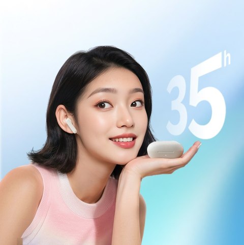 Słuchawki bezprzewodowe douszne Buds ENC SBC IPX4 Bluetooth - białe