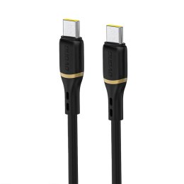 Kabel przewód USB-C w silikonowy oplocie L25C 60W 1m - czarny