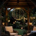 LAMPA SOLARNA WISZĄCA KULA 30CM 120 LED CIEPŁY BIAŁY