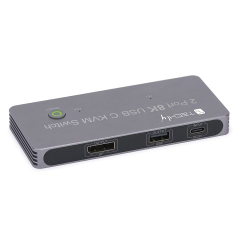 TECHLY Przełącznik KVM 2x1 USB-C z DisplayPort 8K video IDATA KVM-DPC8K