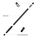 Rysik stylus pasywny JR-DR01 do ekranów dotykowych 2 końcówki - czarny