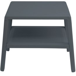 Wytrzymały stolik basenowy kawowy do ogrodu na taras z półką - ANTRACYT
