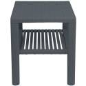Wytrzymały stolik basenowy kawowy do ogrodu na taras z półką - ANTRACYT