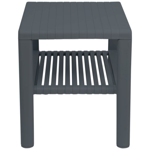 Wytrzymały stolik basenowy kawowy do ogrodu na taras z półką - ANTRACYT