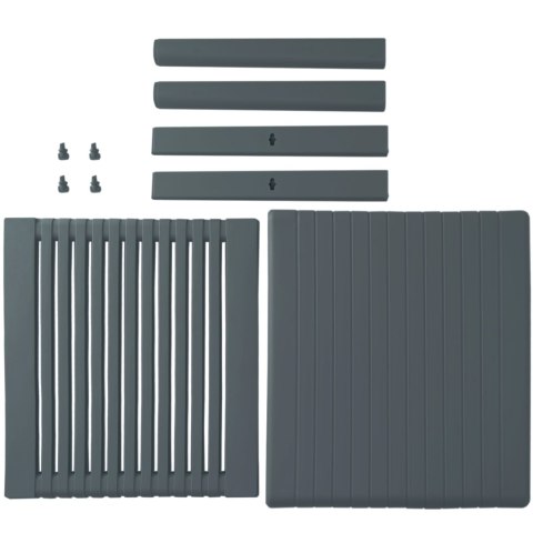 Wytrzymały stolik basenowy kawowy do ogrodu na taras z półką - ANTRACYT