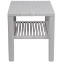 Wytrzymały stolik basenowy kawowy do ogrodu na taras z półką - SZARY
