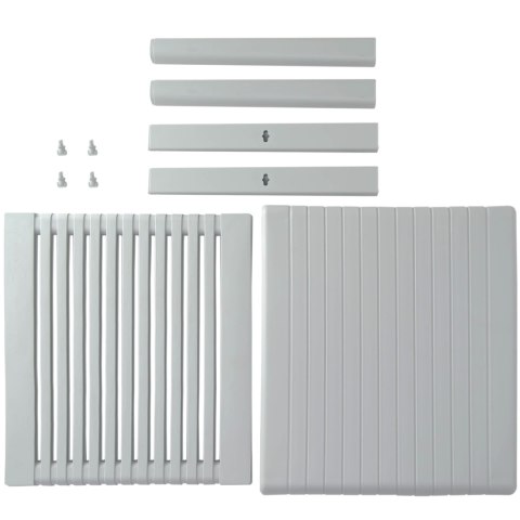 Wytrzymały stolik basenowy kawowy do ogrodu na taras z półką - SZARY