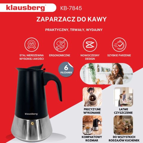 KAWIARKA ZAPARZACZ DO KAWY 300ml KLAUSBERG KB-7845 INDUKCJA