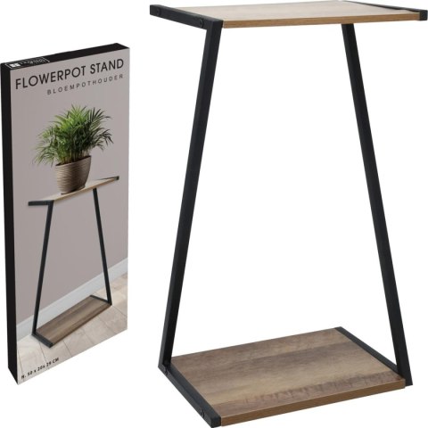 REGAŁ STOLIK KWIETNIK 2 POZIOMOWY NA ROŚLINY 29x20x50CM BLAT DREWNIANY