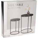 ZESTAW STOLIKÓW KAWOWYCH LOFT OKRĄGŁE BOCZNE MDF METAL 30/40CM CZARNE