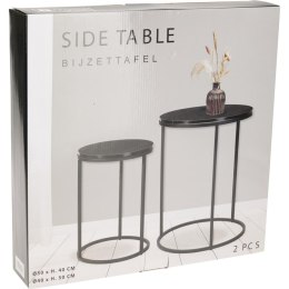 ZESTAW STOLIKÓW KAWOWYCH 2W1 BLAT DREWNIANY 30/40CM