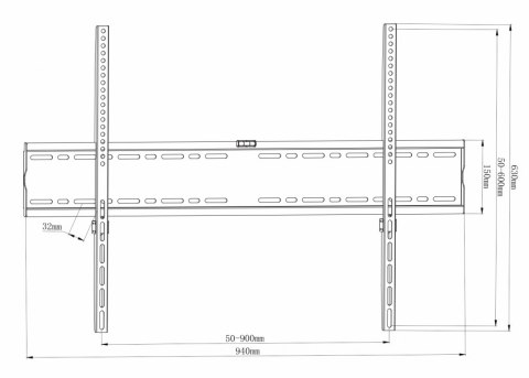 UCHWYT DO TV LCD/LED/MULTIMEDIA 55-100" 140KG AR-95 ART reg. Solid 33mm maxVESA 900x600