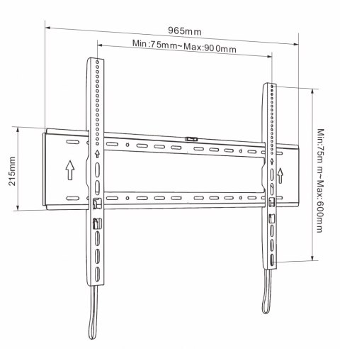 UCHWYT DO TV LCD/LED/MULTIMEDIA 65-120" 200KG AR-94XXL ART reg. Solid 32mm maxVESA 900x600