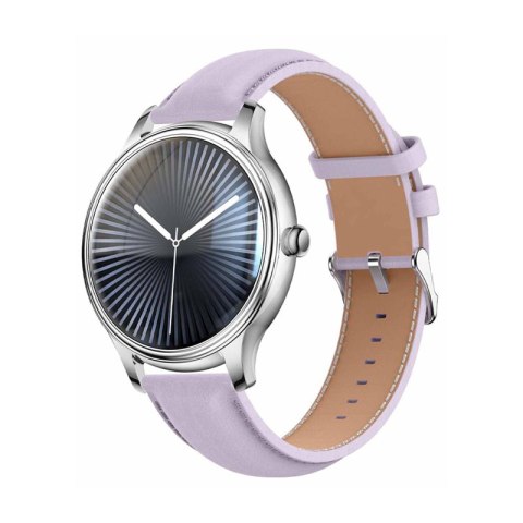 Smart Watch COLMI L28 (srebrno-fioletowy + fioletowy skórzany pasek)