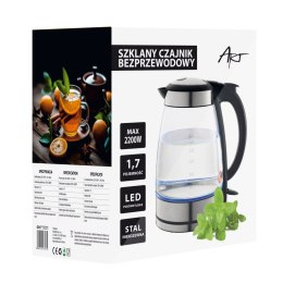CZAJNIK ELEKTRYCZNY SZKLANY LED 1.7L ART