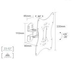Uchwyt do TV MACLEAN MC-501A (nośność 30kg /23 - 42 cale)